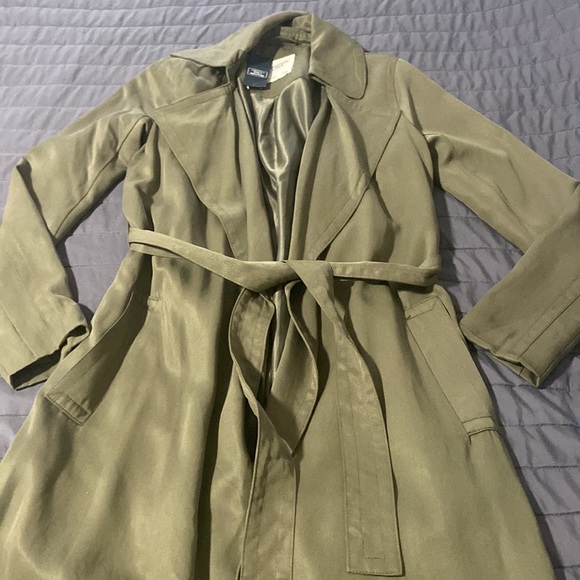 NWT Abercrombie army green trench coat - Picture 3 of 6